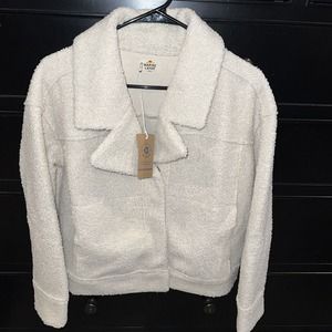 MARINE LAYER Re-Spun Recycled Quebec Sherpa Jacket in Antique White Small‎ NWT